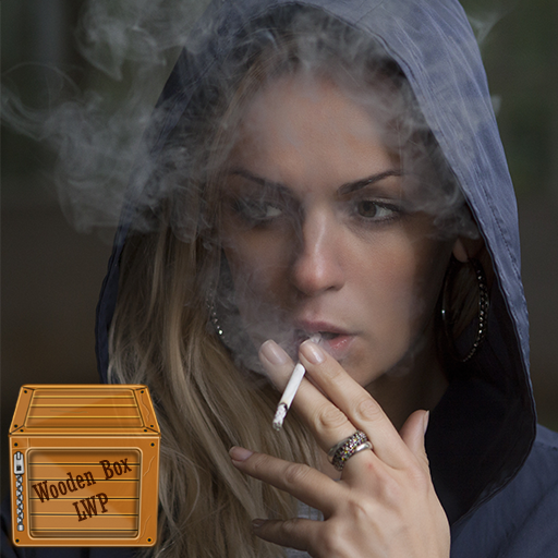 girl smoking wallpaper logo