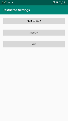 Restricted Settings for Kiosk Mode