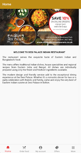Android application Desi Palace Restaurant screenshort