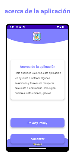 Android application recuperar mi cuenta : cómo screenshort