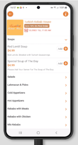Android application Turkish Kebab House Restaurant screenshort