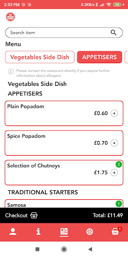 The Indian eatery Screen 2