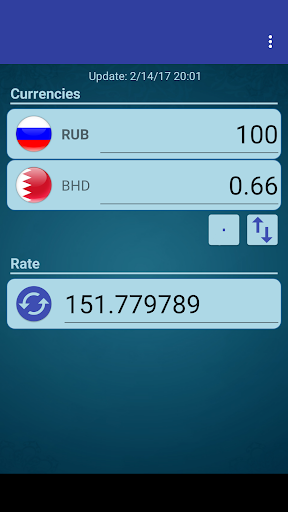 Android application Russian Ruble x Bahraini Dinar screenshort