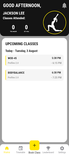 Android application Profiles Gym screenshort