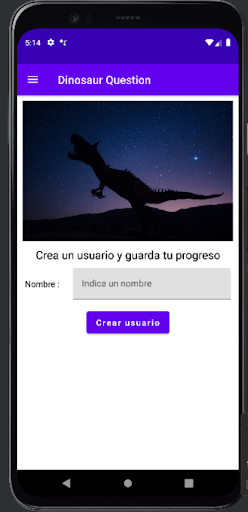 Android application Dinosaur Question screenshort