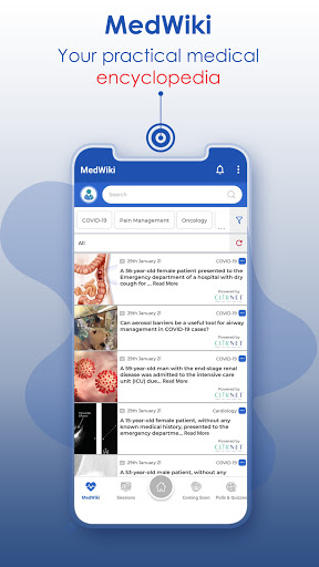 Android application CLIRNET: Live CME & MedWiki screenshort