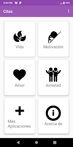 Android application Citas screenshort