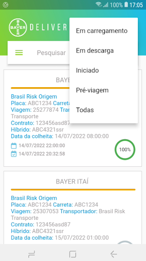 Delivery Client Bayer Screen 2