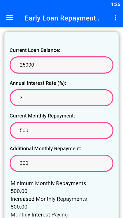 Early Repayment Calculator - 16 - (Android)