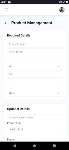Spoon N Sip Admin App Screen 3