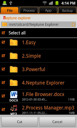 Neptune file explorer Screen 2