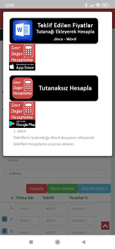 Android application Sınır Değer Hesaplama... screenshort
