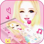 Cover Image of Download Cute Cartoon Lollipop Girl Theme 1.1.2 APK