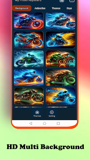 Android application Neon Motorbike Keyboard screenshort