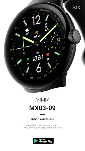 Android application MIMIX MX03 09 Digi Watchface screenshort
