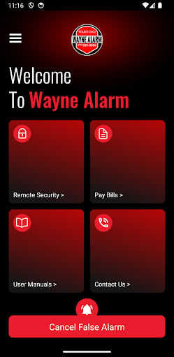 Android application Wayne Alarm screenshort