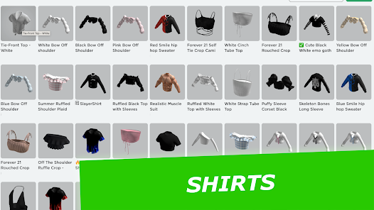 List of ALL 15 Free Roblox Shirts