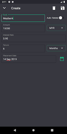 Screenshot of Money & FD Manager / Tracker