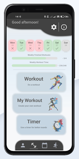 Android application workout.app screenshort