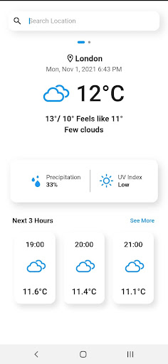 Android application Weather Pro screenshort
