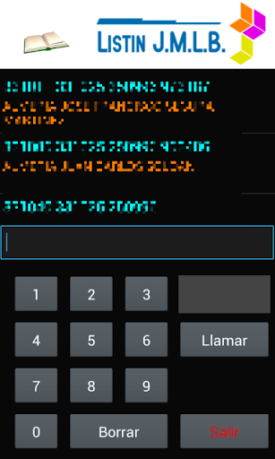 Android application Listín JMLB screenshort