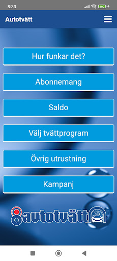 Android application Autotvätt screenshort