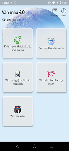 Android application Văn Mẫu 4.0 screenshort