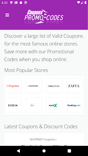 Android application Aliexpress Promo Codes screenshort