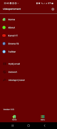 Android application videoparlament screenshort