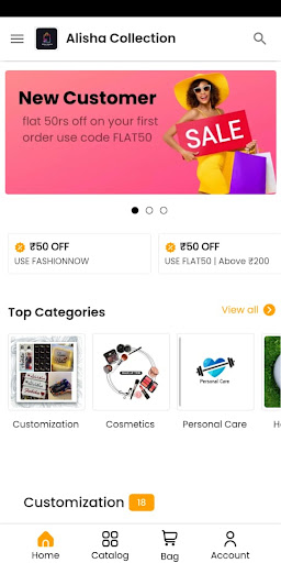 Android application Alisha Collection screenshort