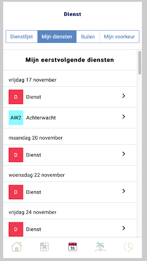 MedSpace Roosterapplicatie Screen 2