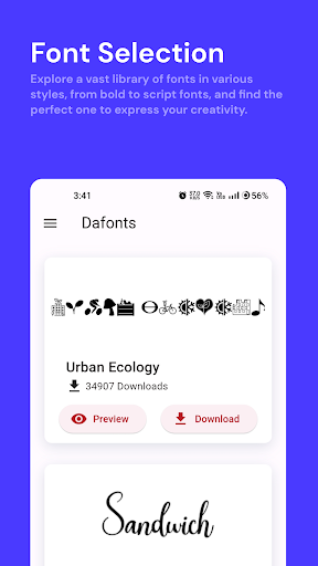 Android application DaFont - Fonts Installer screenshort