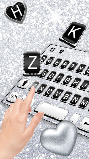 Silvery Glitter Keyboard Theme Screen 2