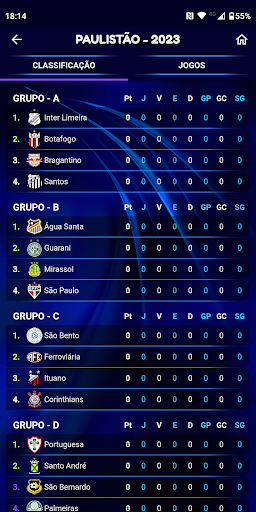 Android application Campeonato Paulista screenshort