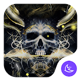 Golden Cool Skull- APUS launcher theme&wallpaper icon