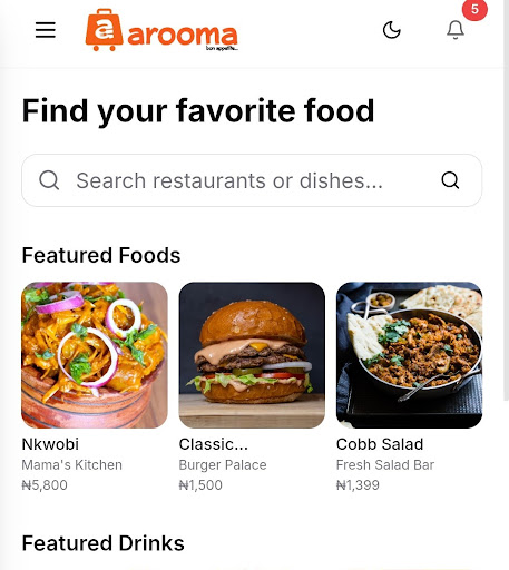 Arooma Food Delivery