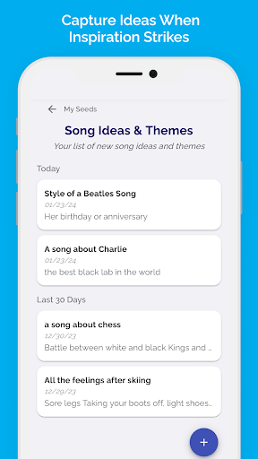 Songwriting Notebook Screen 2