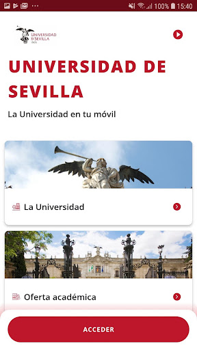 Android application Universidad de Sevilla screenshort