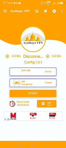 Ayothaya VPN Screen 3