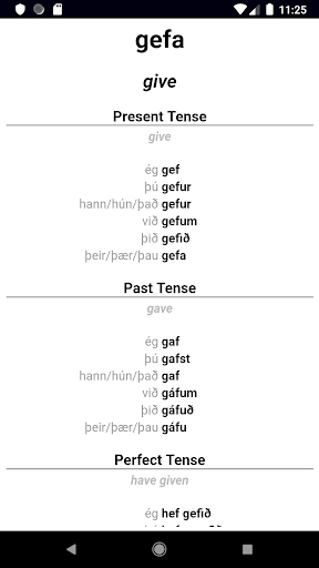 Icelandic Verb Blitz Pro Screen 3