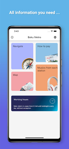 Android application Baku Metro Navigator screenshort
