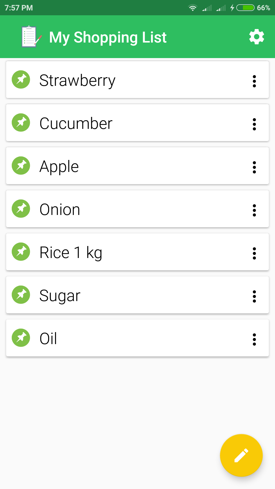 Android application My Shopping List - to do list screenshort