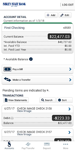 Sibley State Bank Screen 2