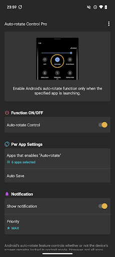 Screenshot of Auto-rotate Control Pro