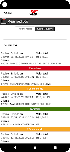 VMP Papeis - Força de vendas Screen 3