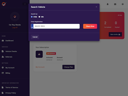 Car Reg Checks - Trade