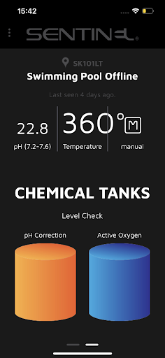 Android application Sentinel Pool Controller screenshort