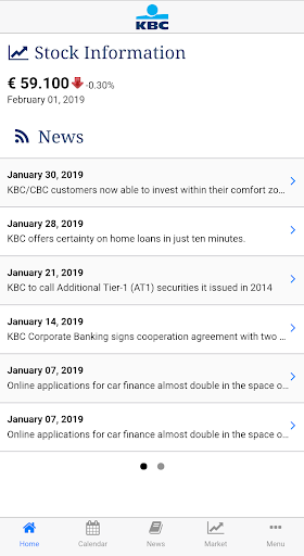 Android application KBC Investor Relations screenshort