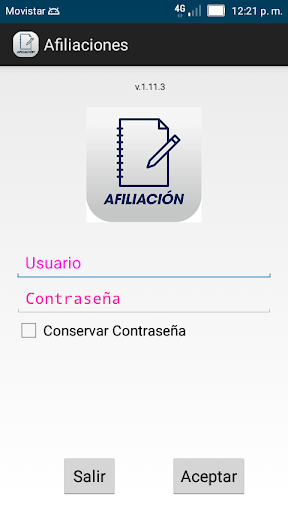 Android application CC CA Afiliaciones screenshort