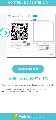 Android application WebRestaurant QR Check screenshort
